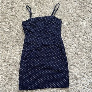 Navy Polka Dot Dress